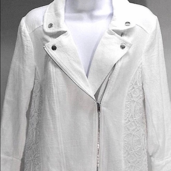 New JohnPaulRichard White Light Zip Up Jacket M - Picture 2 of 8